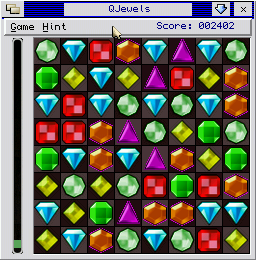 Screen dump of the QJewels game