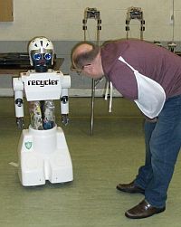 Picture of the Editor meeting a robot!