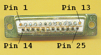 25 pin D connector pin numbering diagram
